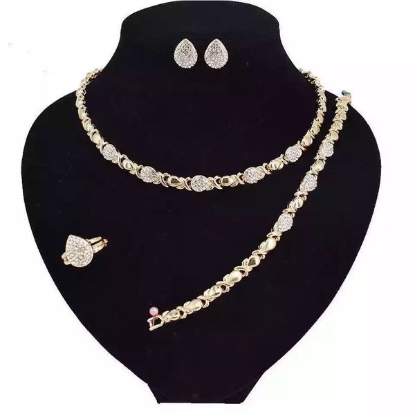 Los más nuevos conjuntos de joyas africanas oso Te amo Conjuntos de joyas Forma de corazón Collar de cristal pulsera Conjunto de joyas para mujeres 2012221967