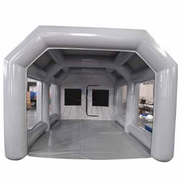 Nieuwste luchtdichte ontwerp schildertent 0,6 mm PVC opblaasbare spray cabine verfruimte werkstation repareren cabine huis met pomp voor VS.