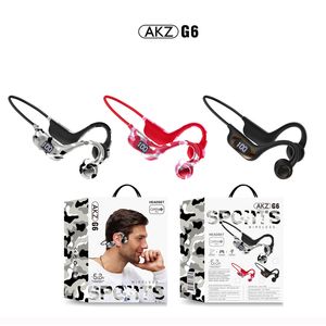 Nieuwste AKZ-G6 Luchtgeleiding Oortelefoon Bluetooth Draadloze Hoofdtelefoon Sport Open Ear Air Headset Draadloze Oorhaak Oordopjes Met Pakket Box