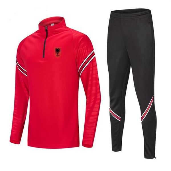 Le plus récent Albanie Football Training Survêtements pour hommes Veste de jogging Ensembles de course Sport Wear Football Home Kits Vêtements pour adultes Hikin215S