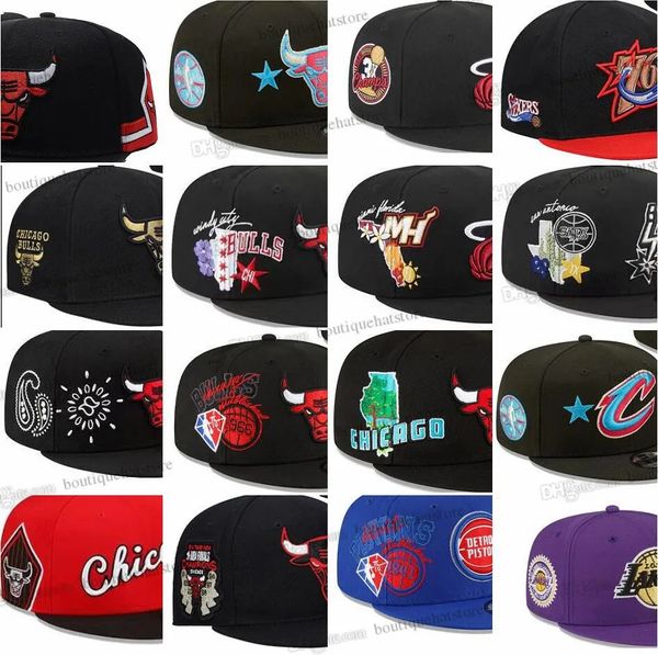 El nuevo equipo de todos los equipos de béisbol masculino Snapback Snapback Toucas Gorros Baloncesto deportivo Chicago 