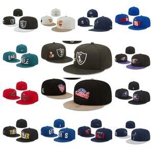 Le plus récent logo de toutes les équipes Chapeaux ajustés Ball Ball Casual Designer Taille Chapeau Baseball Football Casquettes Lettre Broderie Coton Soleil Sport Monde Patché Plein Chapeau Extérieur Fermé