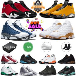 Con caja Jumpman 13 14 Zapatillas de baloncesto Wheat Flint Laney Gym Red Thunder Black Cat Bred Obsidian Phantom Playoffs Olive hombres mujeres zapatillas de deporte deportes al aire libre