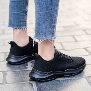 La más nueva llegada Fly zapatos para correr para mujer ligero casual negro blanco rosa malla damas mujeres deportes zapatillas de deporte entrenadores al aire libre jogging caminar tamaño 36-40