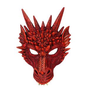 Nieuwste aankomst Mardi Gras Halloween Maskers Carnaval Part Pu Foam 3D Dier Dragons Mask Chinese Dragon Scary Mascara