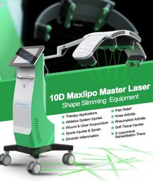 Nouvelle arrivée MAXlipo Master LIPO laser amincissant le corps de la machine Perte de poids mince Enlèvement de graisse indolore 6D 10D 532nm Lumières vertes Thérapie au laser froid Équipement de beauté
