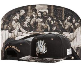 Date d'arrivée fils pause pain dieu prier casquettes Snapback hommes femmes Hip Hop baseball chapeaux Bone4982369