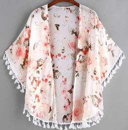 Nieuwste baby meisje kleding pioen gedrukt kwast sjaal cardigan tops baby kinderen kleding lente zomer herfst uitloper jas toddler meisjes kleding