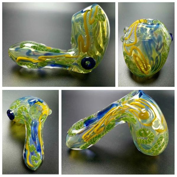 Le plus récent cintrage en verre coloré pipe à fumer main pipe modèles de variétés faits à la main excellent produit décorer belle couleur design unique