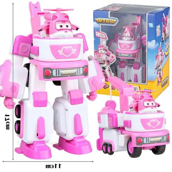 Freeshipping Date Big Deformation Armor Super Wings Rescue Robot Figurines Super Wing Transformation Fire Engines Jouets Mkreu