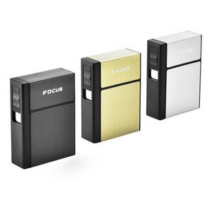 Caja de cigarrillos negra, dorada y plateada, encendedor portátil de diseño innovador, Kit de caja de almacenamiento, carcasa de plástico y aluminio