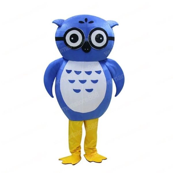 El más nuevo traje de mascota de búho azul Carnaval Traje unisex Fiesta de cumpleaños de Navidad Festival al aire libre Vestir Accesorios promocionales Celebración navideña