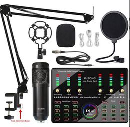 Nieuwste BM 800 DJ10 ECho professionele audiomicrofoons V8 Pro geluidskaartset BM800 bijgewerkte microfoon Studiocondensator voor Type-C TV Live vocale opname Podcastprestaties