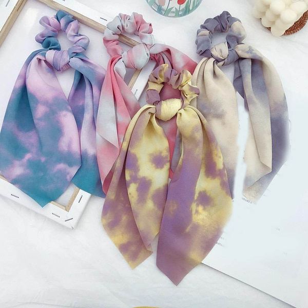 Bohimia vente en gros 4 couleurs dame femmes cheveux arc ruban cravate teint cheveux cravate bande haut de gamme filles bandeau dame cheveux accessoires
