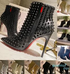 Mais novas botas tênis Melon Flat men boot preto spikes camurça sapatos de couro