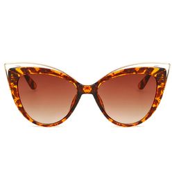 Nieuwste merk spiegel spiegel zonnebrillen retro vintage oversized kitty eye zonnebrillen voor vrouwen vrouwelijke cateye bril glas lady9735261