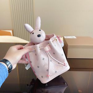 Nieuwste emmer drawstring designer tassen vrouwen verwijderbare konijn schouder crossbody tas meiden mini handtassen portemonnees brief met doos