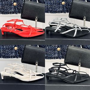 Nieuwste casual Romeinse sandalen Vrouwelijke ontwerper Volledig leer Fijn lint geweven sandalen Ultralichte dikke zool Mode 6 cm hoge rubberen zool Damessandalen Maat 35-40