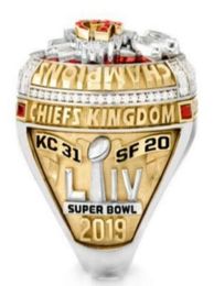 La nouvelle série de championnats Jewelry Kansas 2019 2020 Saison de football Championnat du monde Ring Fan Fan Men Gift Whole Drop 5226614