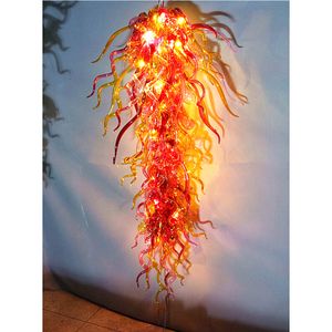 Nouveaux nouveaux lustres de style piment rouge lampes en forme de lumière LED en verre de Murano soufflé à la main en verre lustre éclairages