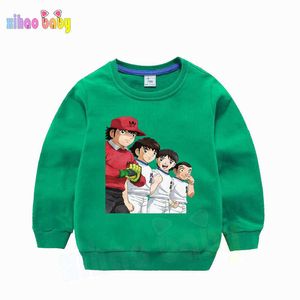 Nouveaux enfants Sweatshirt Captain Tsubasa Imprimer Enfants Baby Boy Coton T-shirt Garçons Sweats à capuche d'hiver Sweatshirts Tops Tee 2-13ans G0908