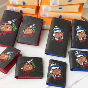 Nieuwste Kerstparen portefeuilles overzee mode opbergtas portemonnee klassieke merk brief vrouwen mannen clutch bags pak clip paspoort houder lange en korte portemonnee