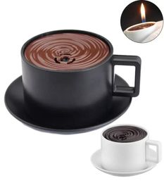 La más nueva taza de café en forma de encendedor de fuego inflable sin gas cigarro de metal butano encendedores de llama herramienta para fumar adornos decorativos para el hogar