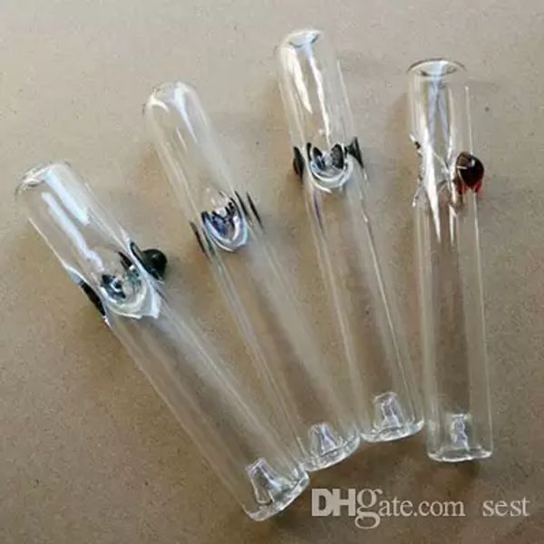 rouleaux compresseurs colorés pipe à main en verre épais pipes à fumer laboratoires tabac en verre incurvé