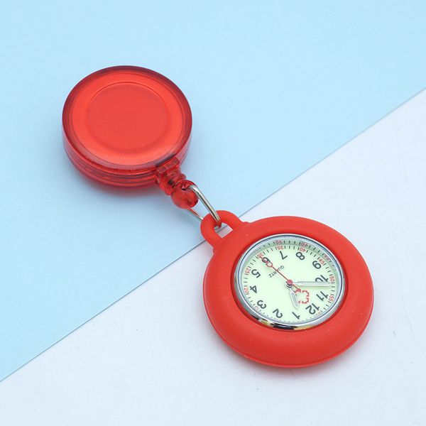 Date colorée infirmière montres de poche médecin infirmier hôpital Clips poche rétractable accrocher montre à Quartz conception lumineuse horloge