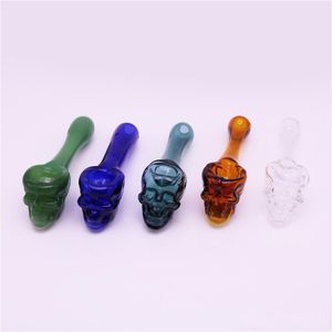 Il più nuovo colorato Pyrex Glass Bong Pipa da fumo Skull Skeleton Shape Design innovativo Handpipe Handmade Torta calda portatile di alta qualità