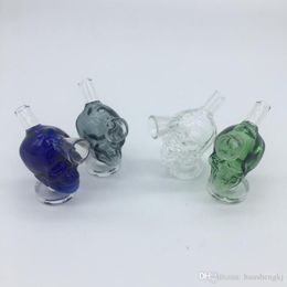 Nieuwste Kleurrijke Skull Head Bone Glass Pyrex Smoking Pipe Innovative Design Easy Clean Draagbare Hoge Kwaliteit Hookah Shisha Filter DHL