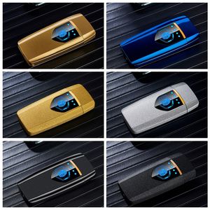 El más nuevo USB colorido Encendedor táctil Carga de inducción Iluminación LED Pantalla de electricidad Diseño innovador para cigarrillos Bong Pipa para fumar DHL