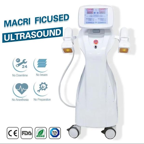 Le plus récent équipement amincissant à ultrasons à balayage macro focalisé Cooliposon 2 poignées soniques Machine de réduction de graisse Cryo MFSU