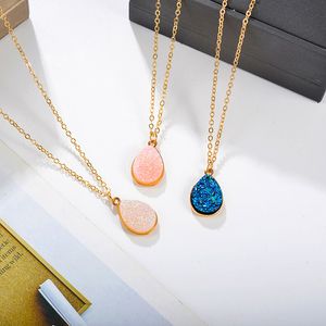 Nouveaux articles créatifs Simple goutte d'eau pendentif mode doux cristal cluster colliers collier féminin