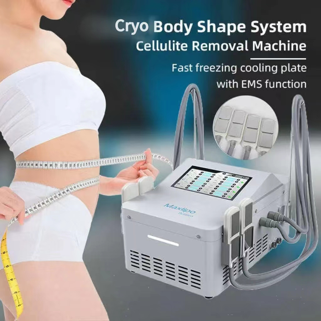 Nyaste kryoterapi Celluliter Borttagning EMS Muskelstimulator Body Slimming Freezing Minska hink i midjemaskinen
