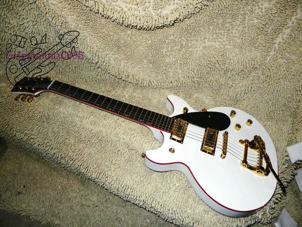 La plus nouvelle guitare électrique Custom Shop 6128T en blanc avec système de trémolo OEM de Chine