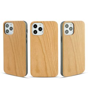 Les plus récents étuis de téléphone en bois vierges personnalisables pour iPhone 11 12 X XS Max XR 13 Pro Max Series Cover Nature Wooden Case Antidérapant Durable Wholesale Covers