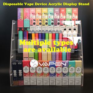 Soporte de exhibición de acrílico para cartuchos de pluma desechables Vape Dispositivo de vainas Ensamblado Tipos múltiples Capas Cigs Accesorios Vapor e-Cigarettes Tienda Detalle de la tienda al por mayor