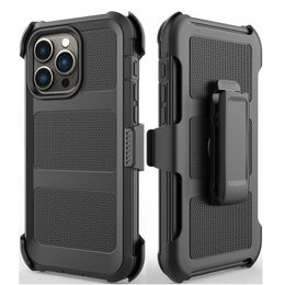 Nieuwste Defender beschermende telefoonhoesjes voor iPhone 15 Pro Max 14 Plus 13 Samsung Galaxy A15 5G S24+ S23 FE PC TPU Heavy Duty Cover met riemclip Mint Net Style