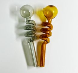 Tuyau de brûleur à mazout en verre à double spirale, tube à huile droit en verre Pyrex épais et capiteux, nouveau design