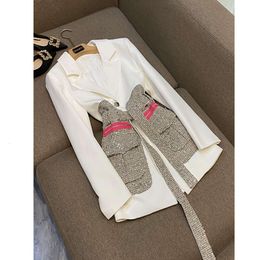 Nouvelles femmes conçues à bouton simple patchwork Blazer Blazer Slim Office Lady Hot Sale Jacket