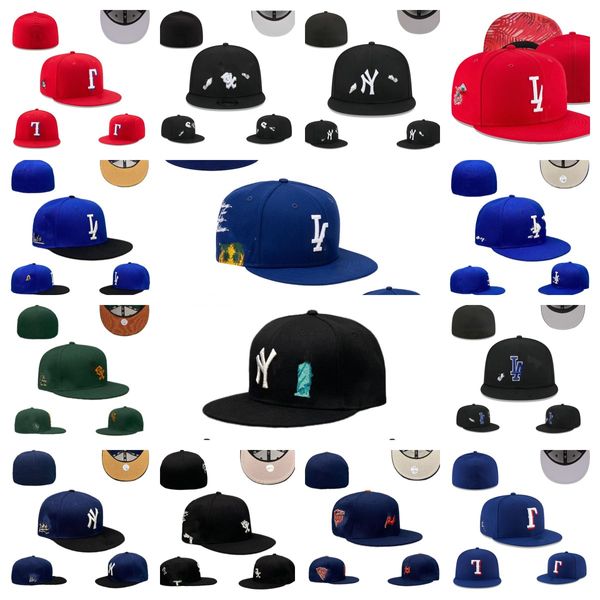 Nouveaux chapeaux ajustés de créateurs Snapbacks Chapeau ajusté Caps de baskball ajustés Tous l'équipe Logo Fashioncotton Black Black Outdoor Sports broderie Unisexe Flat Flex Flex Taille 7-8