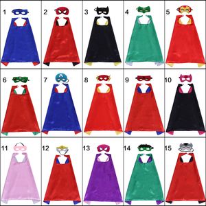 Nouvelles conceptions Double face Costumes Cape avec masque pour enfants 70*70 cm dessin animé noël Halloween Cosplay scène Performance