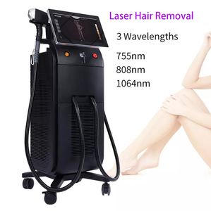 Nouvelle machine d'épilation professionnelle Diode Laser 3 vagues 755nm 808nm 1064nm traitement permanent de réduction des cheveux adapté à tous les types de peau