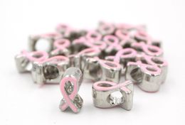 Les plus récents résultats de bijoux à bricoler soi-même Perles Métaux Perles à gros trous Perles européennes Perles de sensibilisation au cancer du sein Perles de ruban rose contre le cancer du sein