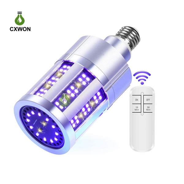 E27 UV LED Ampoule Stérilisateur Lumière 15W 25W 260nm UVC Lampe de Désinfection hôpital à domicile Germicide Ultraviolet avec Minuterie à distance 15 30min