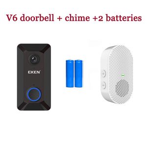 Sonnette sans fil 720P EKEN V6 WiFi Smart Doorbell Caméra vidéo Stockage en nuage Sonnette de porte Sécurité à domicile Interphone de maison Audio bidirectionnel en temps réel Vision nocturne