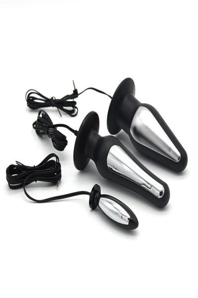 Más recientes de masa de descarga eléctrica Electro Block Anal Bullet Unisex Sex Butt Butt Totos BDSM Trainer en consolador trasero Trainer9356116