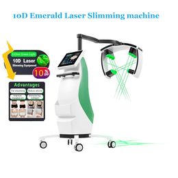 Nieuwste Emerald 532nm Beste Slanke Koude Laser Voor Cellulitis Vermindering Schoonheid Apparaat 10d laser Afslanken Machine voor spa gebruik