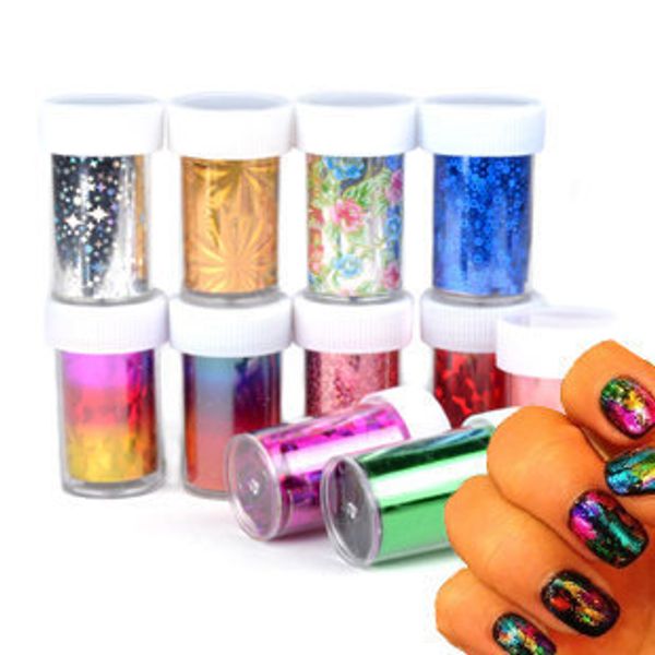 Date Mode 3D DIY Nail Art Ciel Étoilé Sickers 49 Couleur Aléatoire Nail Art Transfert Feuille Décalques